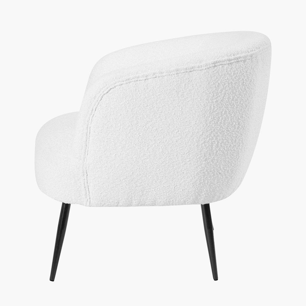 Siena White Boucle Tub Armchair